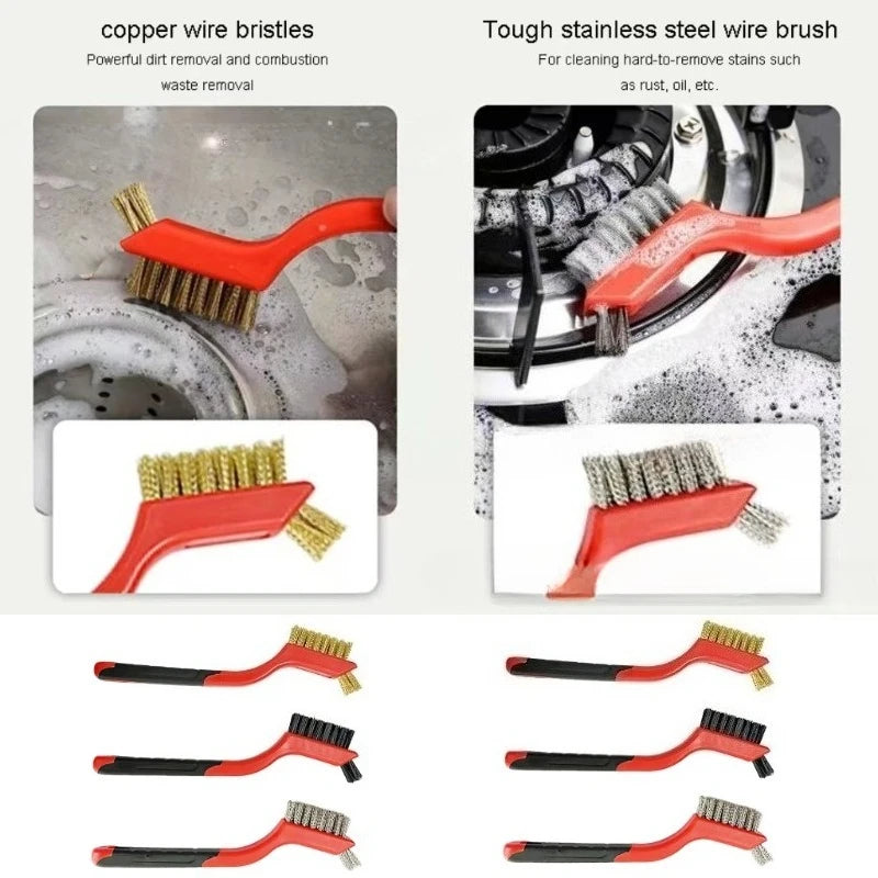 Wire Brush Set – Nylon, Brass & Stainless Steel Bristles Wire Brush Set Nixie