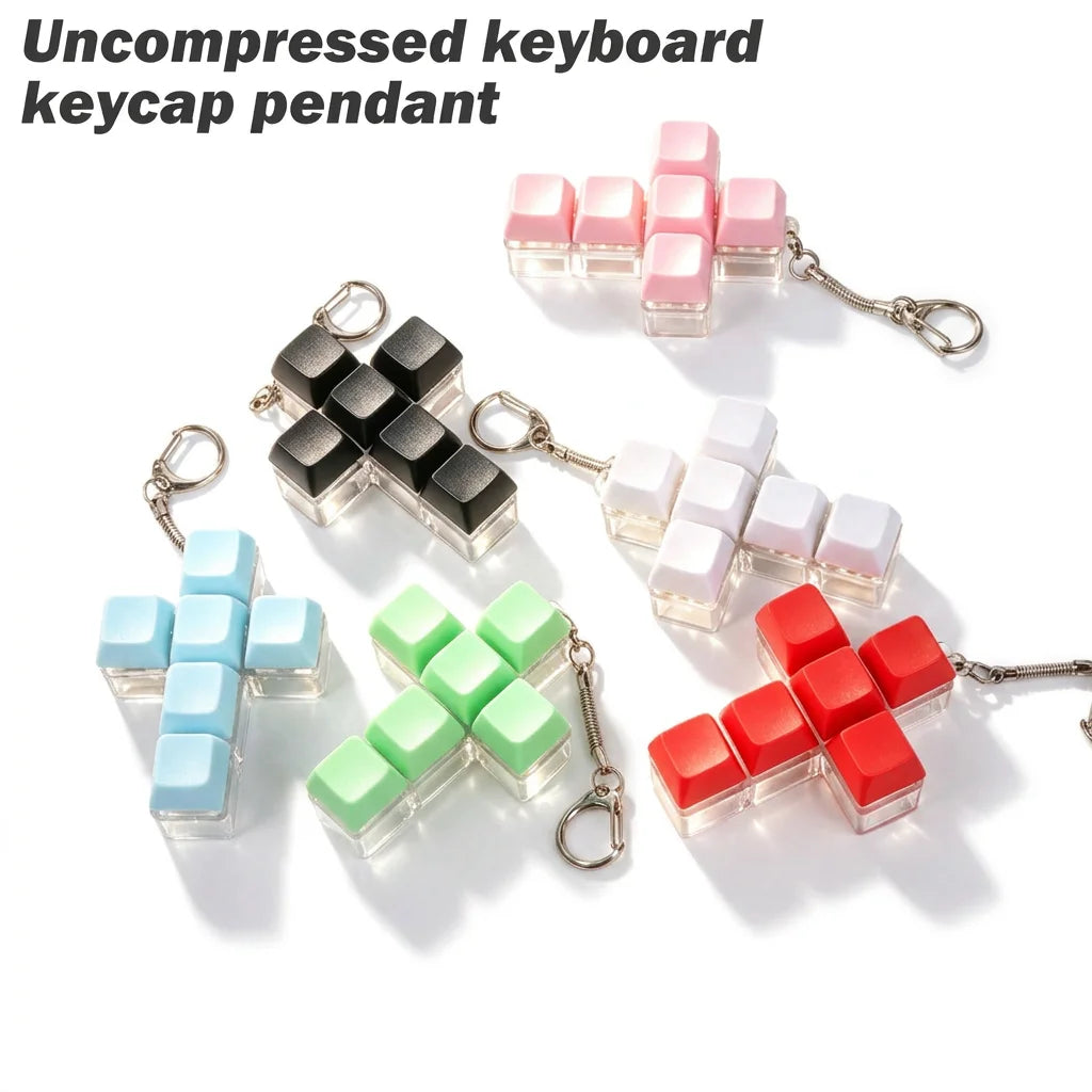 Cross Keyboard Clicker Fidget Keychain Toy 3-Pack for Adults
