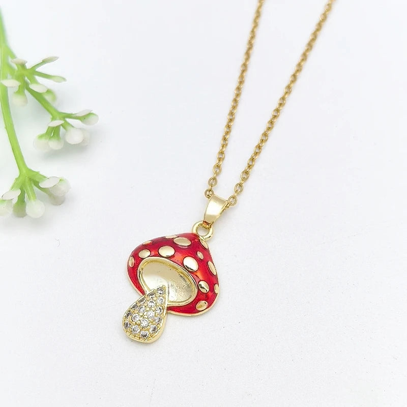 Women's Vintage Cherry Blossom Picture Frame Pendant Necklace