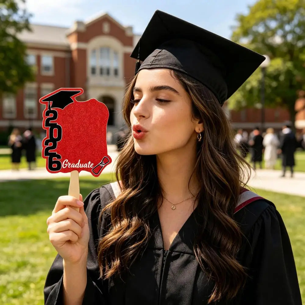 2026 Wooden Graduation Photo Props – Glitter Party Keepsake Graduation Photo Prop Nixie