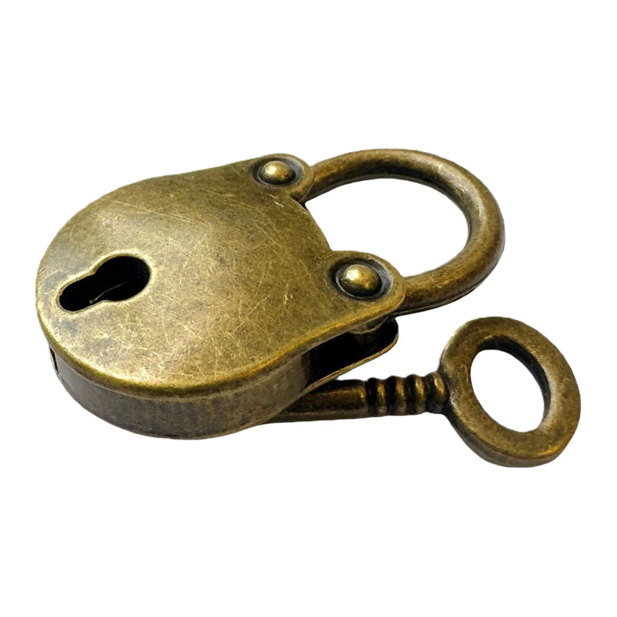 Vintage Bear Head Padlock with Key | Antique Bronze Mini Lock Set Decorative Padlock Nixie