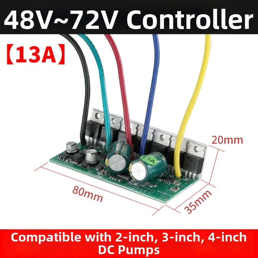 DC Submersible Pump Controller Board | 48V 60V 72V Brushless Pump Controller Board Nixie 13A