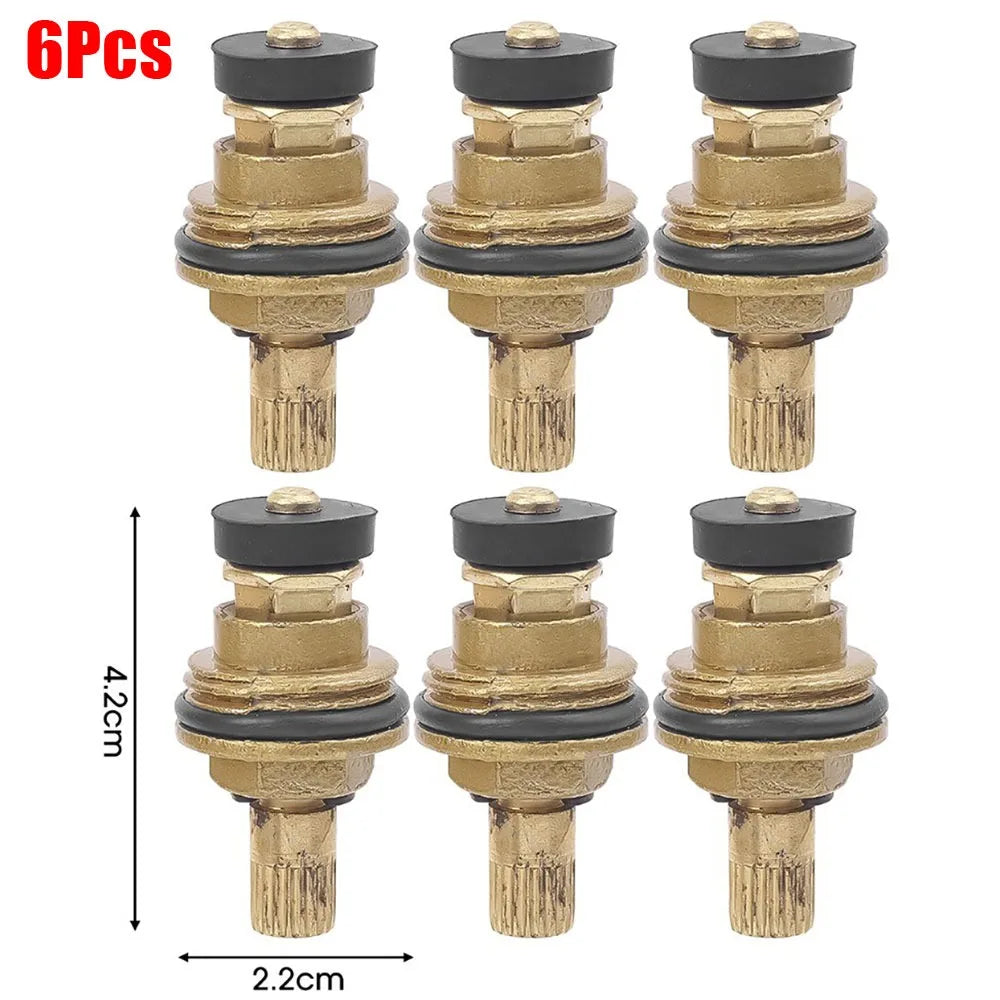 6Pcs G1/2" Brass Faucet Valve Cartridge 20-Tooth Replacement Faucet Valve Cartridge Nixie WHITE