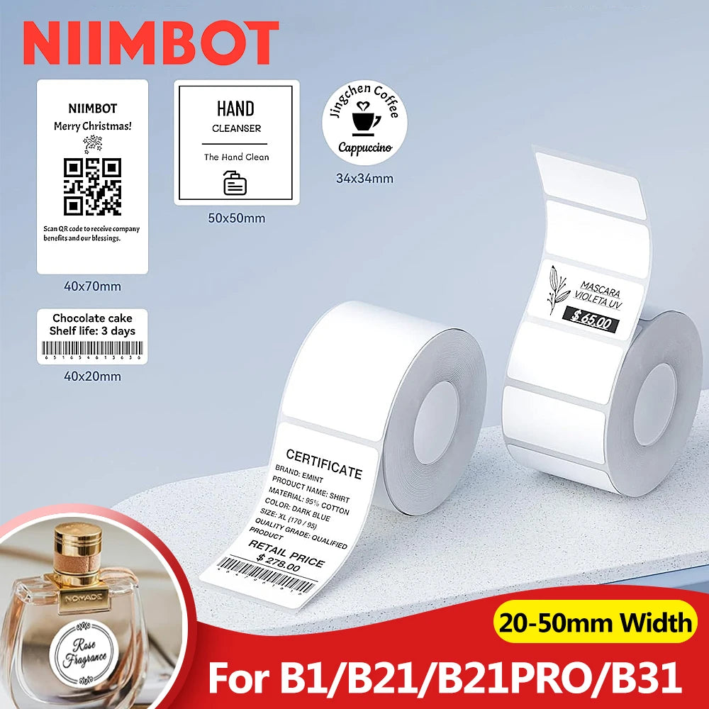 Niimbot Thermal Label Paper B1 B21 B3S – Waterproof Self-Adhesive Thermal Label Paper Nixie