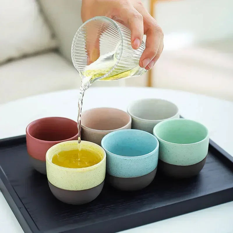 120ml Handmade Rough Pottery Retro Teacup | Chinese Kung Fu Cup Pottery Tea Mug Nixie
