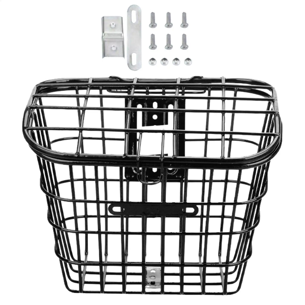 Bike Metal Mesh Basket with Lid & Detachable Bracket Bicycle Basket Nixie
