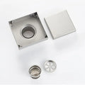 Stainless Steel 304 Invisible Shower Floor Drain 100x100mm Shower Floor Drain Nixie Silver