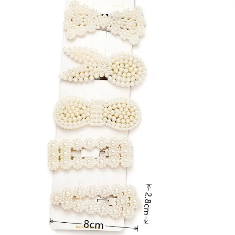 5pcs Handmade Pearl Duckbill Hair Clips – Women's Barrettes Hair Clips Nixie