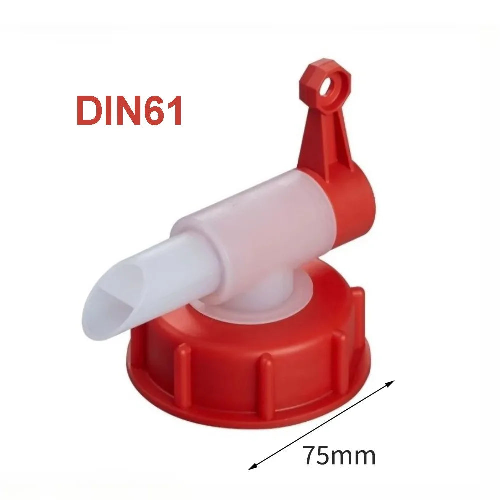DN51/DN61 IBC Water Tank Faucet – Leak-Proof Plastic Tap Water Tank Faucet Nixie DIN61 Red