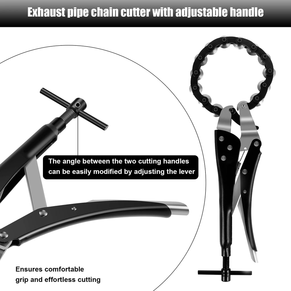 Exhaust Pipe Chain Cutter 0.6"–3.3" Carbon Steel Tailpipe Tool Pipe Chain Cutter Nixie