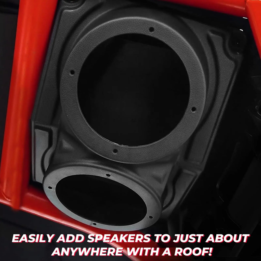 KEMIMOTO 6.5" UTV Overhead Speaker Pod Enclosure IP67 UTV Speaker Enclosure Nixie