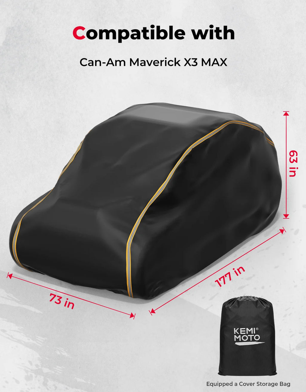 KEMIMOTO Can-Am Maverick X3 MAX Waterproof UTV Cover 4-Seater UTV Cover Nixie Cover
