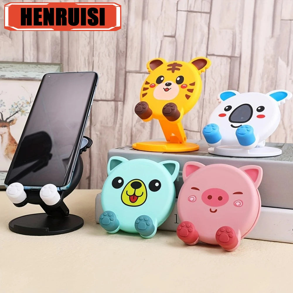 3D Cartoon Animal Phone Stand – Foldable Silicone Desk Holder Phone Stand Holder Nixie