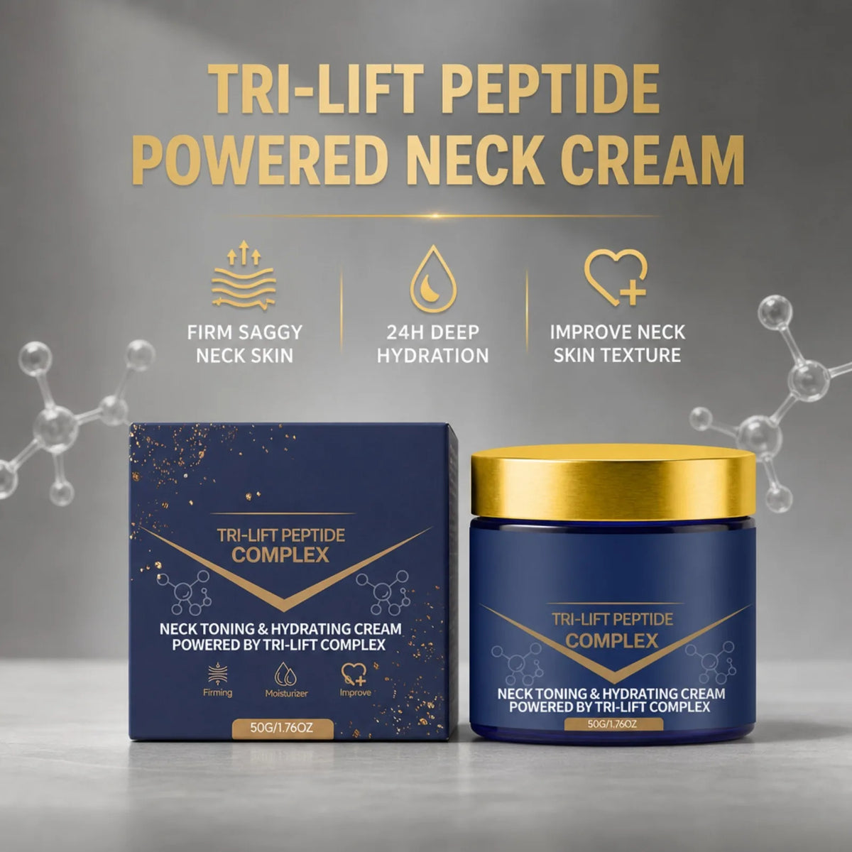 TRI-LIFT Peptide Neck Cream – Firming & Hydrating Skincare Neck Firming Cream Nixie
