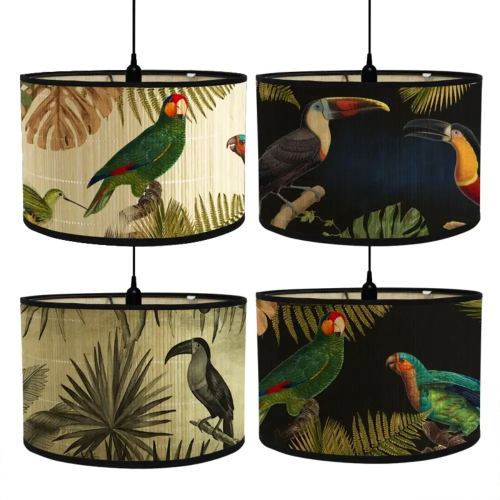 Bamboo Lampshade Retro Style Indoor Chandelier Cover | 9 Colors Bamboo Lampshade Nixie