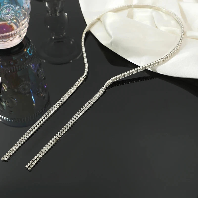 Diamond Hairband Hair Clip with Tassel Pendant & Faux Earrings Hair Accessory Set Nixie