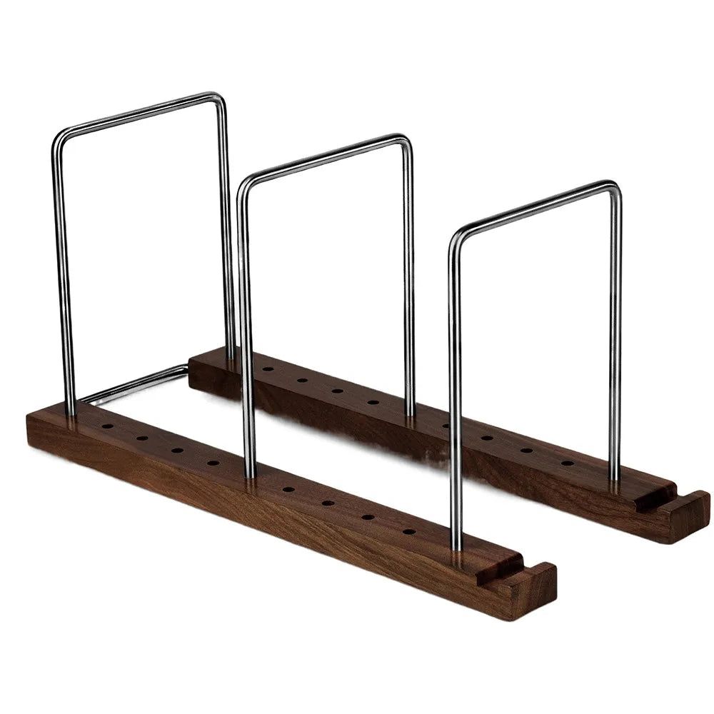 Solid Walnut Vinyl Record Stand – Adjustable LP & CD Holder