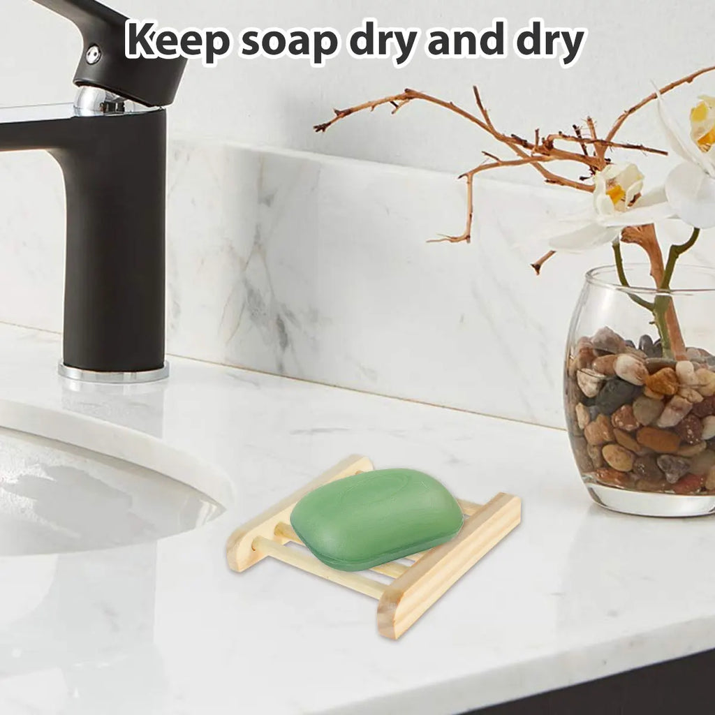 Natural Bamboo Soap Dish Set | Self-Draining Wooden Soap Holder Wooden Soap Dish Nixie