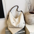 Nixie Large Canvas Tote Bag | Shoulder Backpack for Commuting Canvas Tote Bag Nixie White