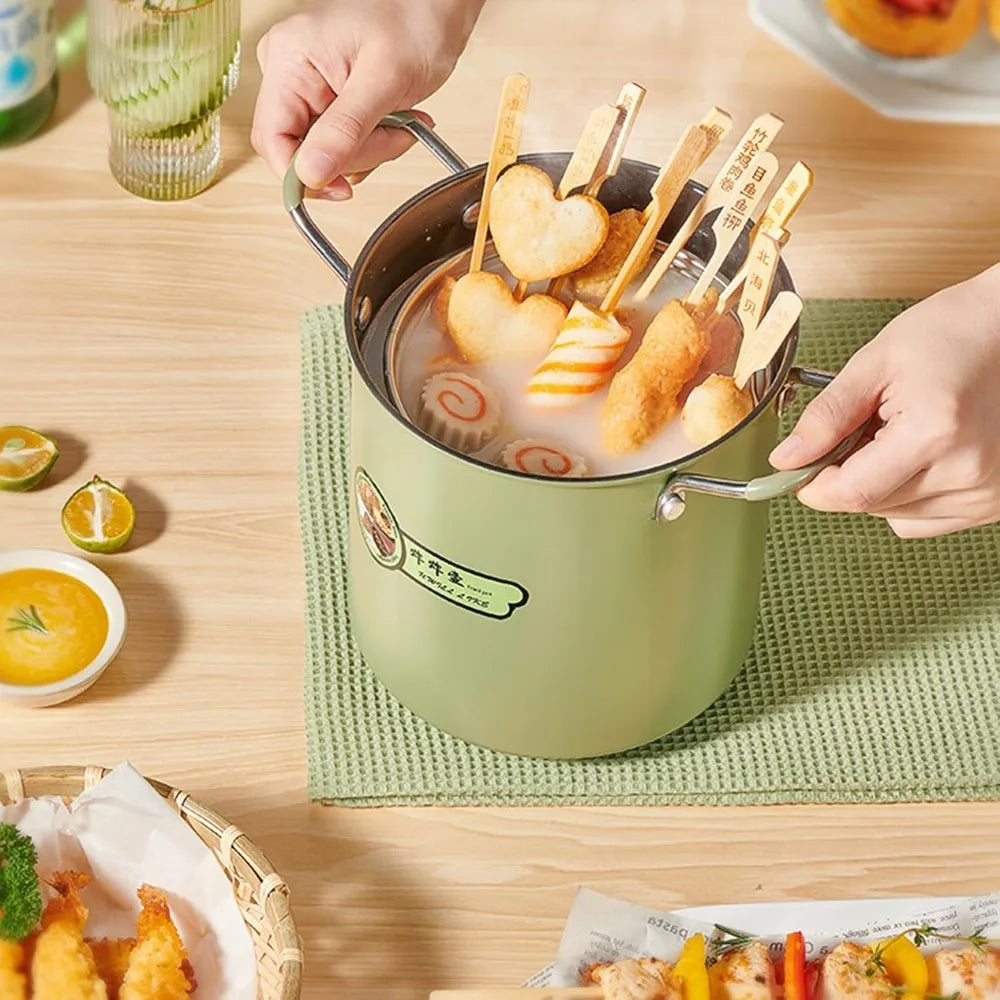 3L Fryer Pot with Basket & Oil Strainer | Mini Pasta Pot Fryer Pot with Basket Nixie