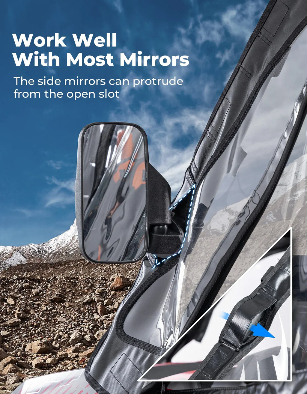 KEMIMOTO Soft Upper Doors for Polaris RZR XP 1000 & RZR 900 UTV Cab Enclosure Nixie