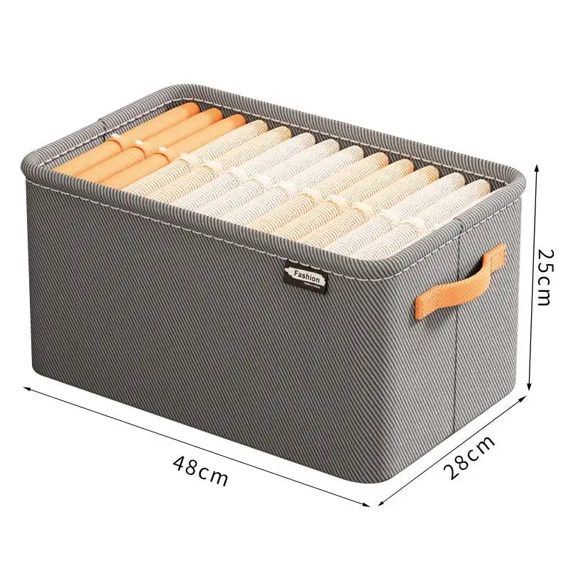 Large 25L Corduroy Storage Bin for Closet Shelves & Drawers Fabric Storage Bin Nixie Gray XL