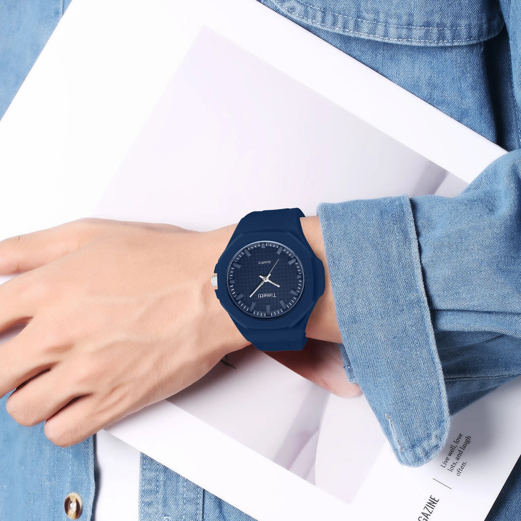 Men's Casual Quartz Watch – Silicone Band, Minimalist Dial Men's Quartz Watch Nixie
