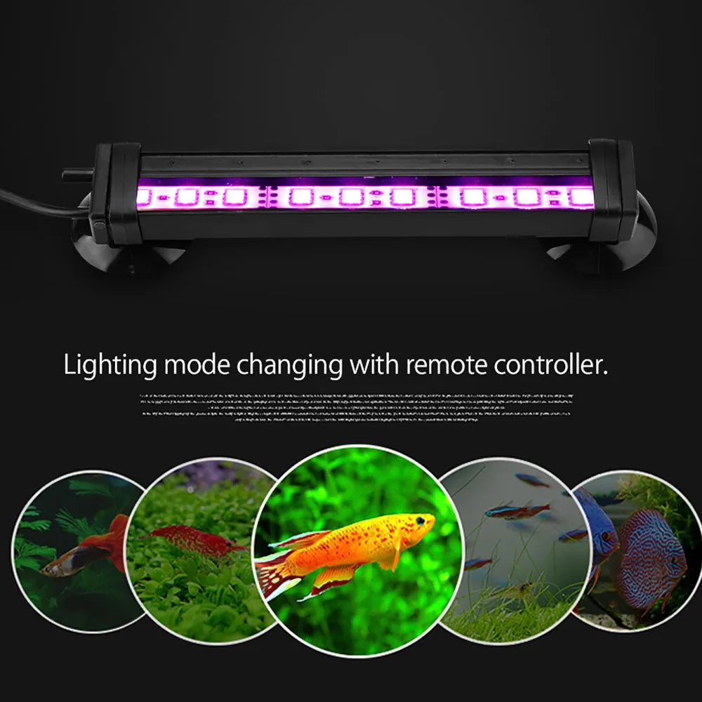 Remote Control LED Fish Tank Light – Color-Changing Bubble