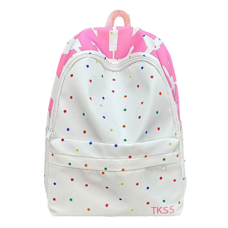 Korean Minimalist Large-Capacity Nylon Backpack for Students