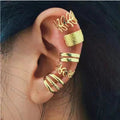 5pcs Gold Plated C-Shaped Hollow Ear Bone Clips for Women Clip-On Earrings Nixie Gold plated