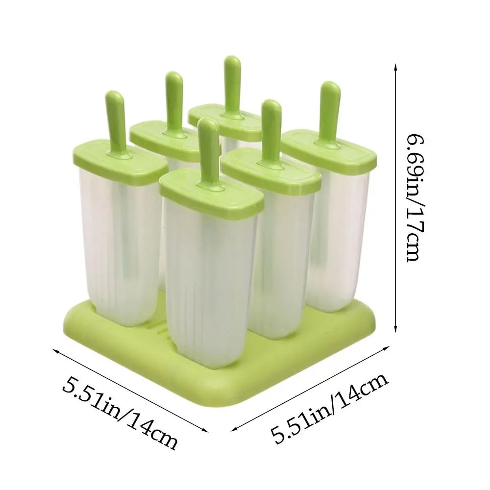 Reusable 6-Cavity Popsicle & Ice Cream Molds – Food-Grade DIY Ice Cream Mold Nixie