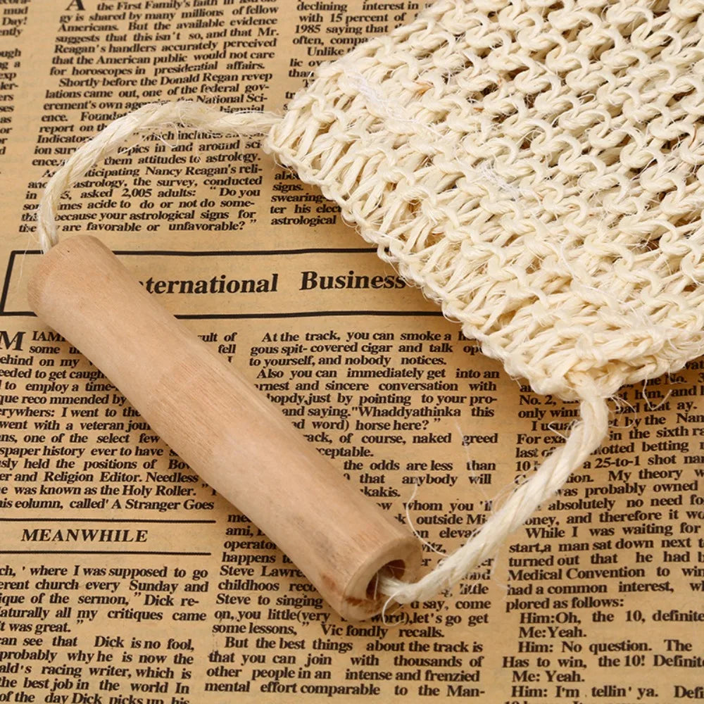Sisal Back Scrubber Strap with Wooden Handles | Exfoliating Belt Back Scrubber Strap Nixie