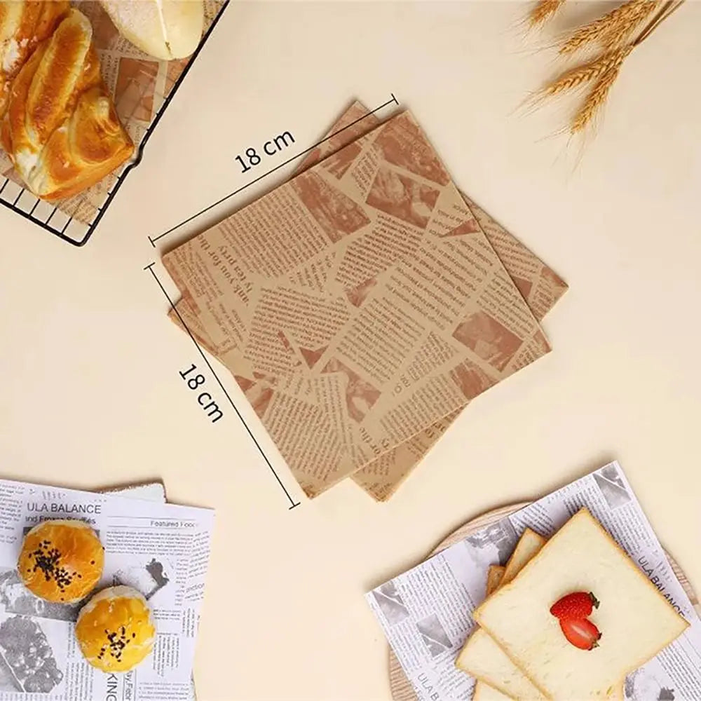 100Pcs Greaseproof Baking Paper Sheets – 5 Sizes | Food-Safe Baking Paper Sheets Nixie