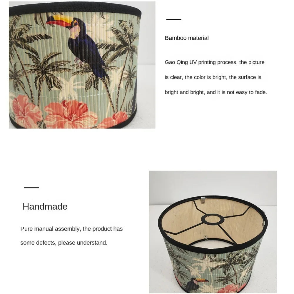 Bamboo Lampshade Retro Style Indoor Chandelier Cover | 9 Colors Bamboo Lampshade Nixie