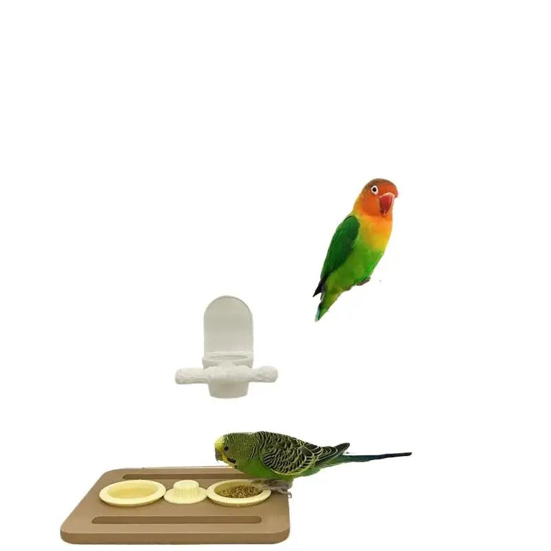 Parrot Hanging Dual Feeder Bowl – Food-Safe PLA Bird Accessory Bird Feeder Bowl Nixie