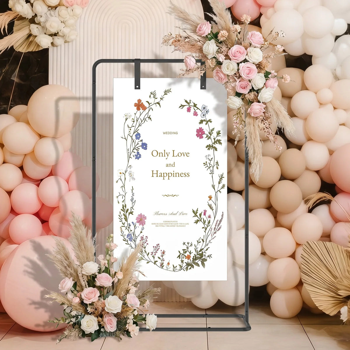 Adjustable Wedding Sign Stand Easel with Leather Straps Wedding Sign Stand Nixie
