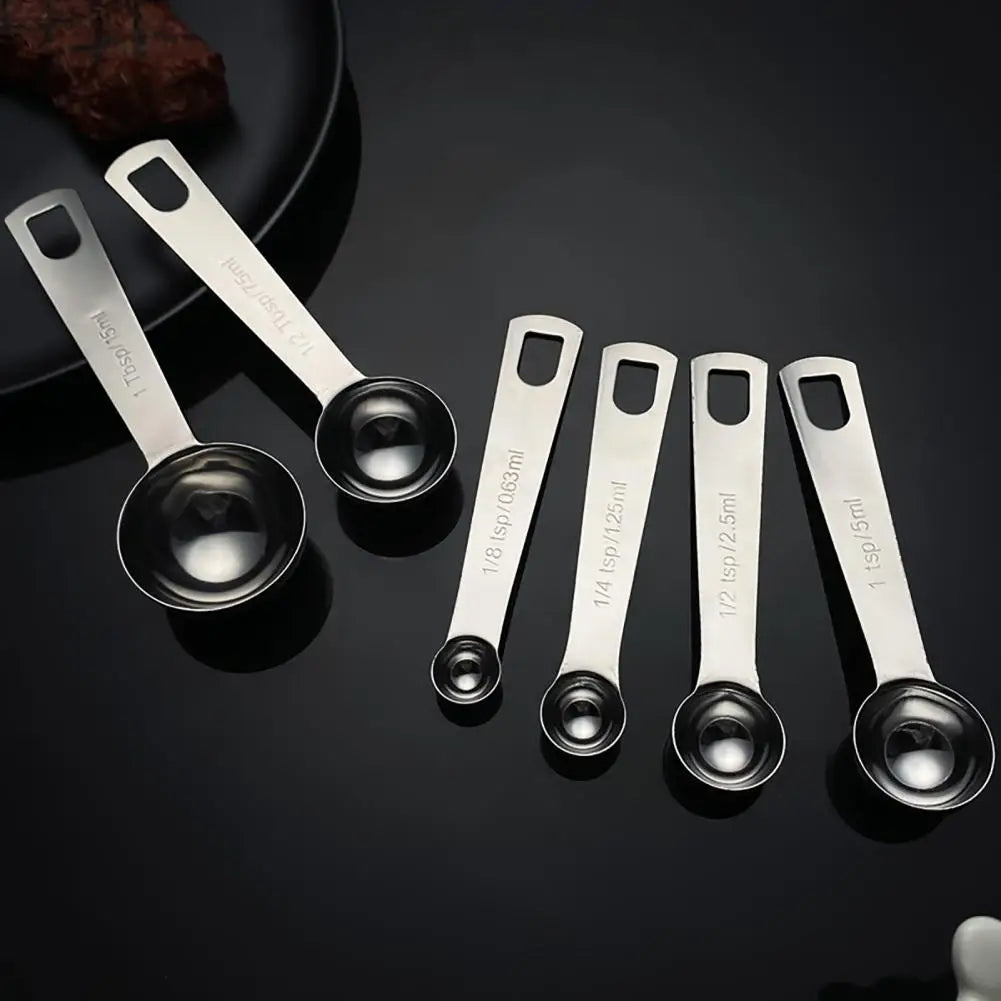 6-Piece Stainless Steel Measuring Spoon Set | Dishwasher Safe Measuring Spoon Set Nixie