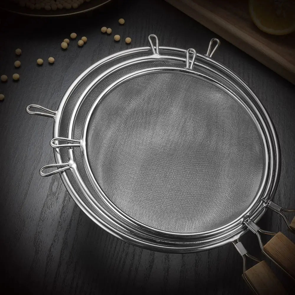 304 Stainless Steel Fine Mesh Skimmer with Wooden Handle Fine Mesh Skimmer Nixie