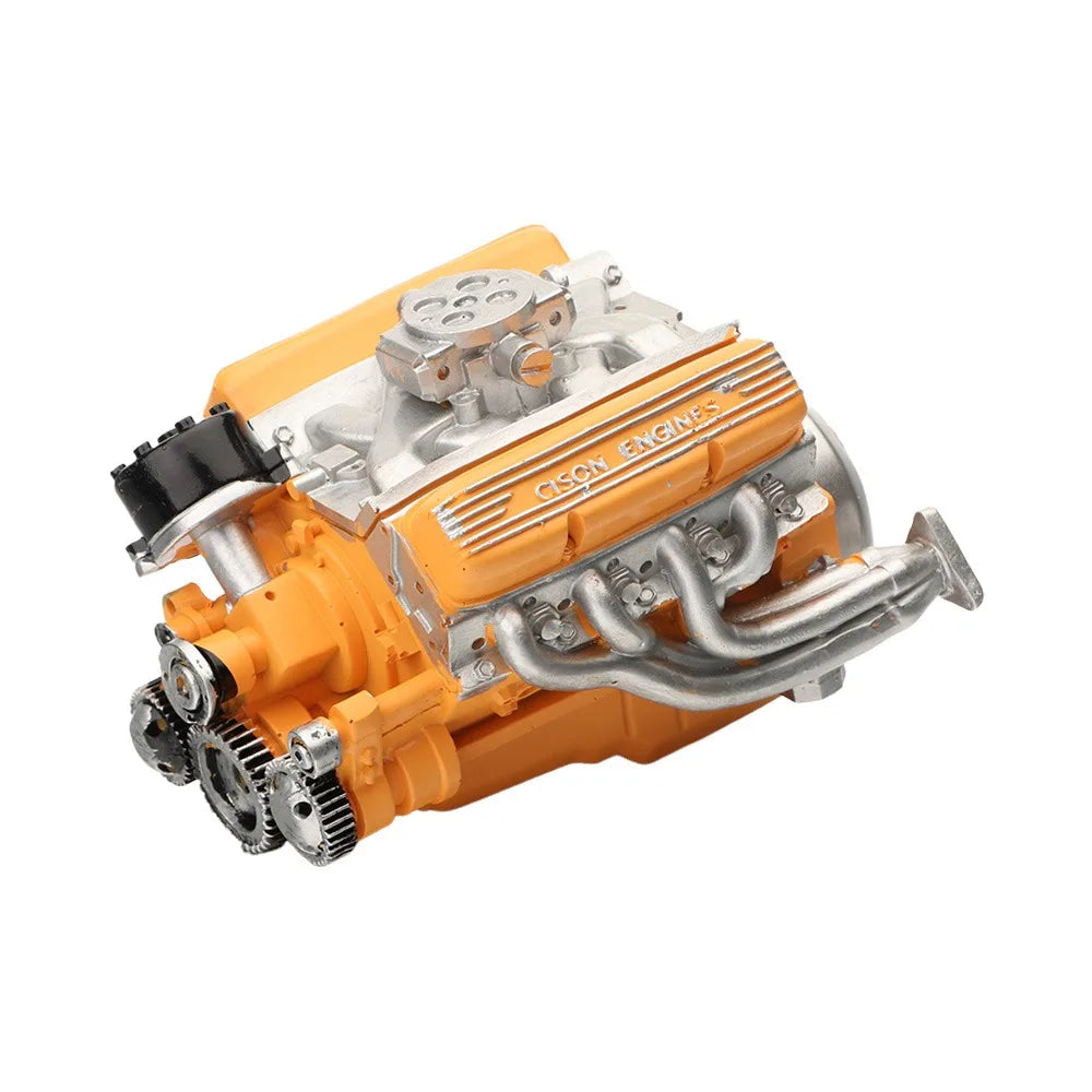 Resin V8 Car Engine Model – DIY Simulation Kit for Adults Engine Display Model Nixie Yellow