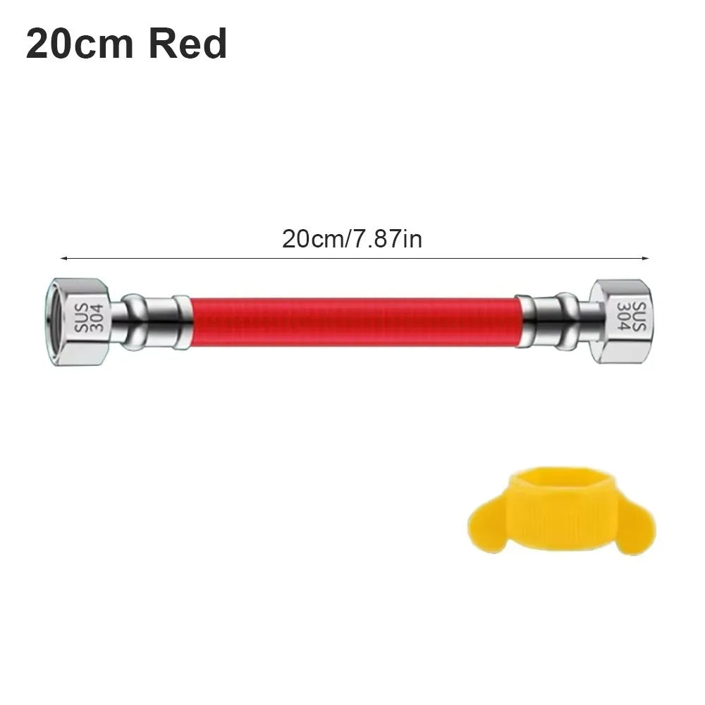 304 Stainless Steel Flexible Water Heater Hose 20–50cm Flexible Water Hose Nixie 20cm red