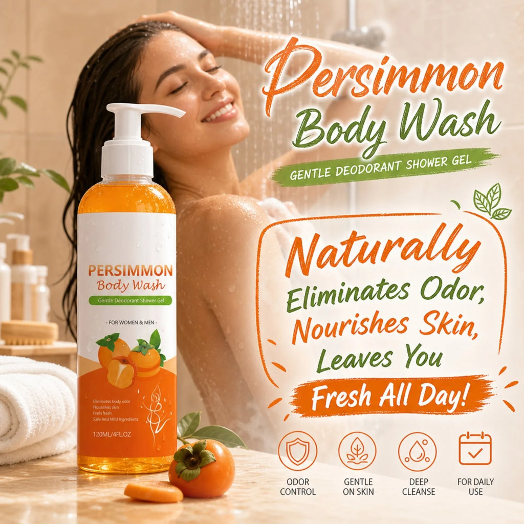OceAura Persimmon Shower Gel & Foam Net – Unisex Body Wash Body Wash Set Nixie