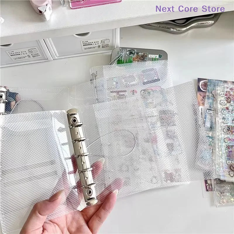 A6 Mini PP Three-Fold Loose Notebook Cover | Card & Photo Storage Notebook Cover Nixie