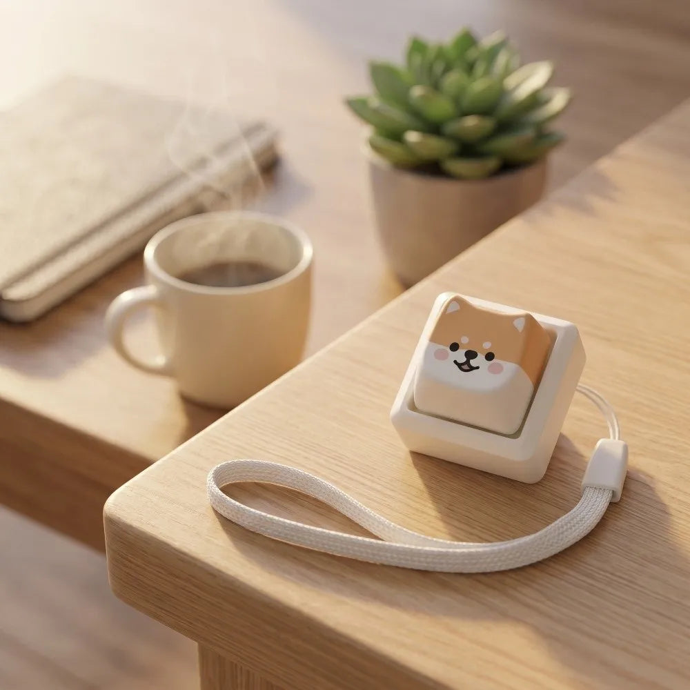 Shiba Inu Keycap Keychain Fidget Toy – Cute Dog Design Fidget Keychain Nixie