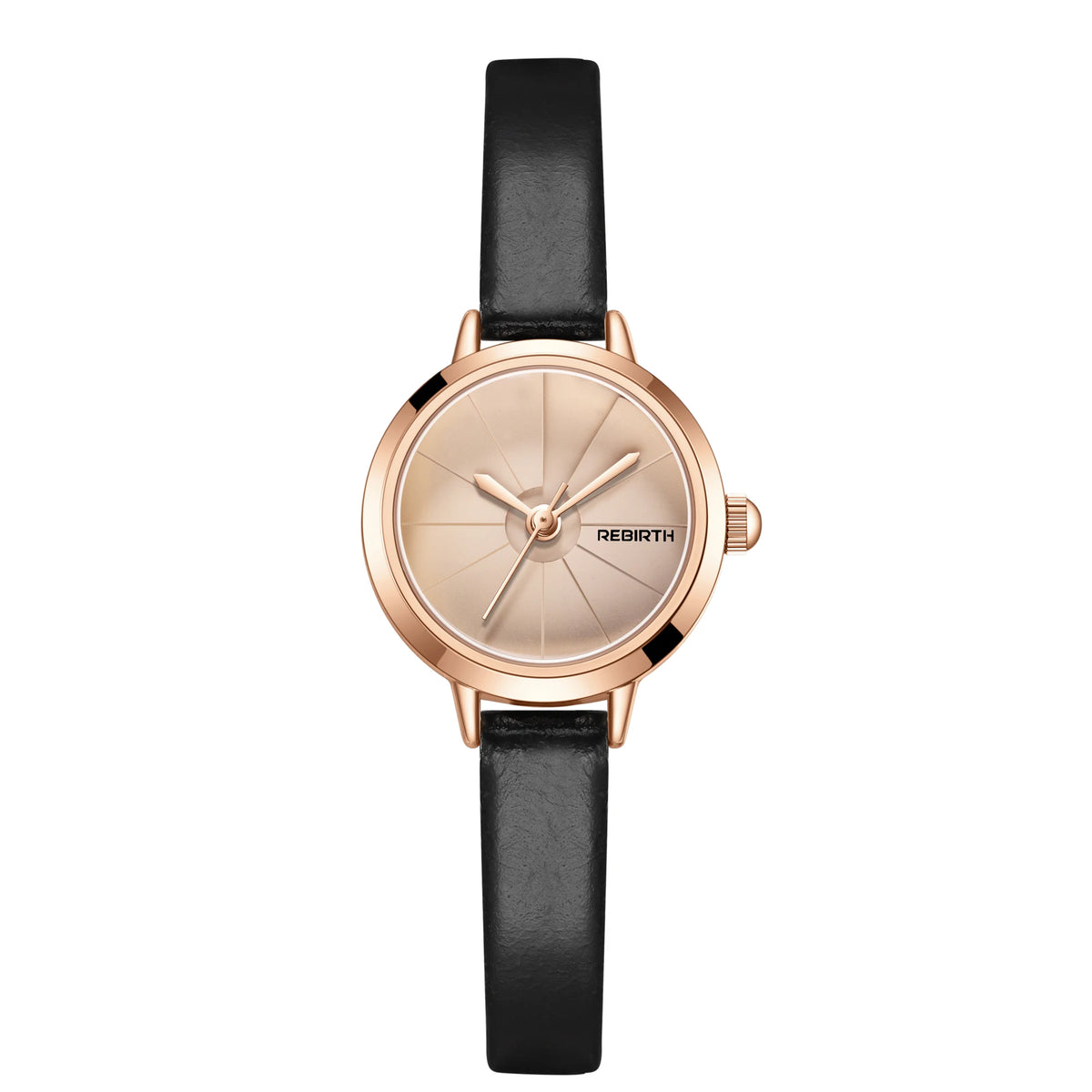 REBIRTH Retro Quartz Watch – Leather Band, Compact Daily Wear Quartz Wrist Watch Nixie black