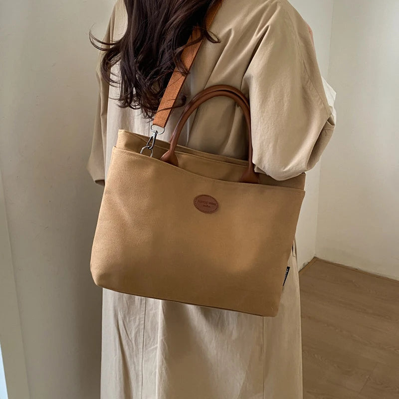 Oversized Canvas Tote Bag – Foldable Women's College Bookbag Canvas Tote Bag Nixie