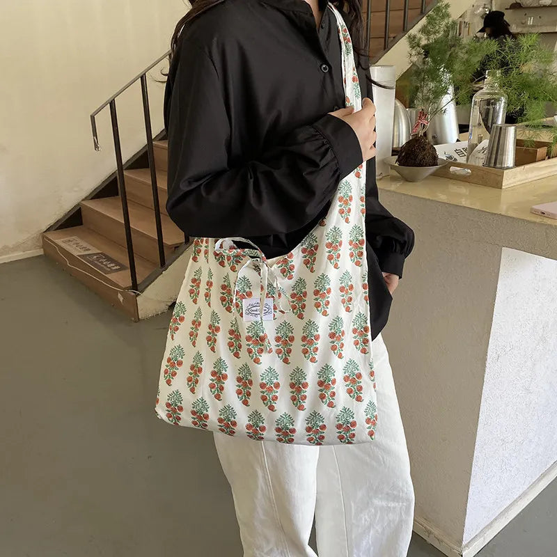 Women's Vintage Print Large Capacity Shoulder Tote Bag Shoulder Tote Bag Nixie
