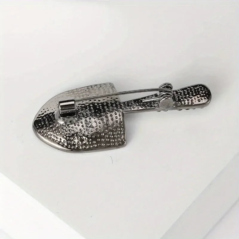 Creative Shovel Brooch Pin | Black Electroplated Zinc Alloy Fashion Brooch Pin Nixie