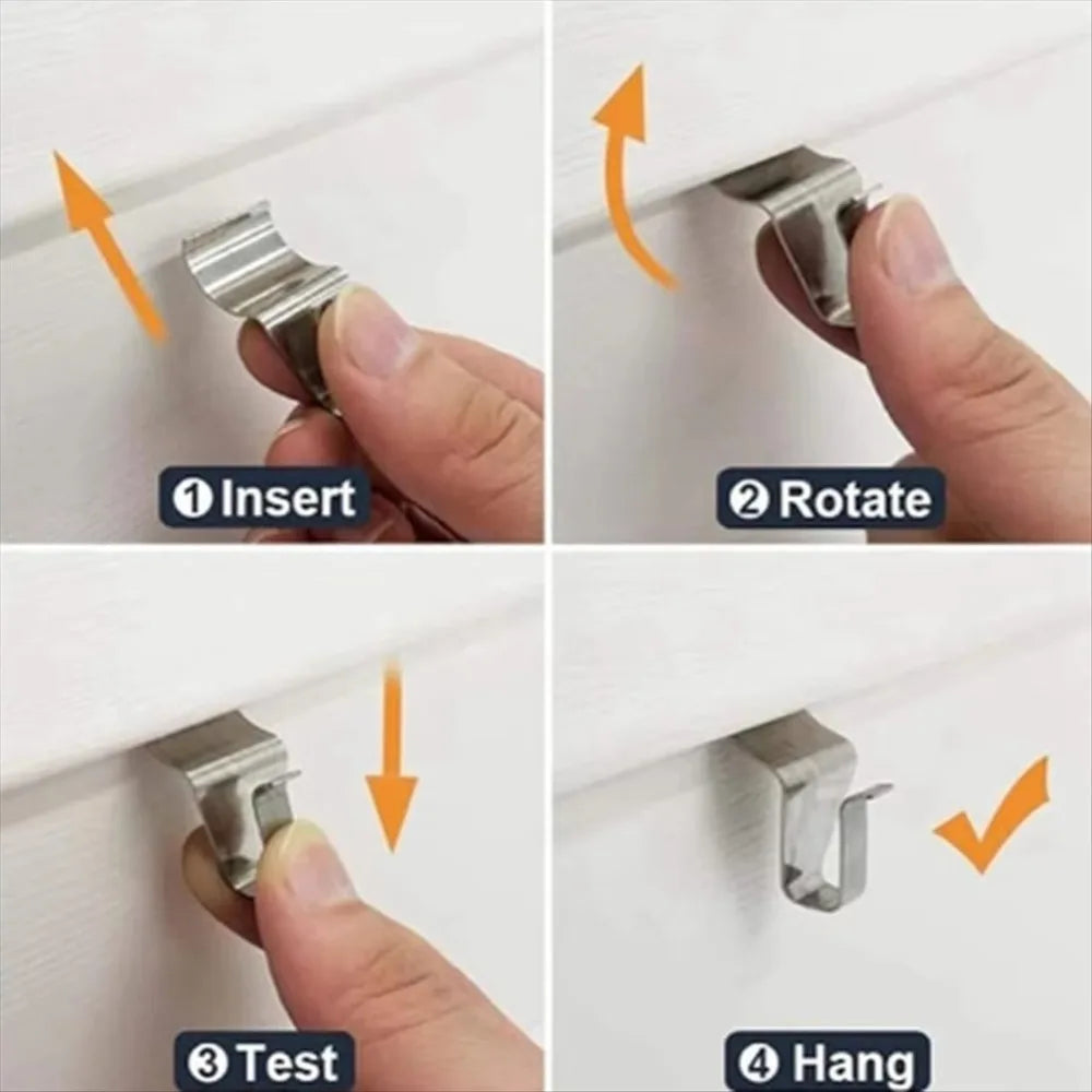 10Pcs No-Drill Vinyl Siding Hooks – Stainless Steel Wainscot Siding Wall Hooks Nixie