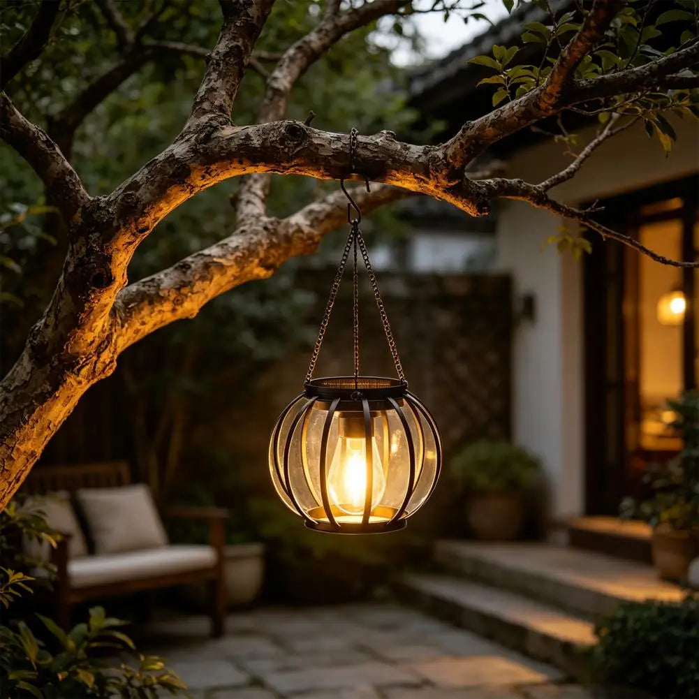 Solar Hanging Lantern Metal Mesh Outdoor Garden Patio Décor Solar Outdoor Lantern Nixie