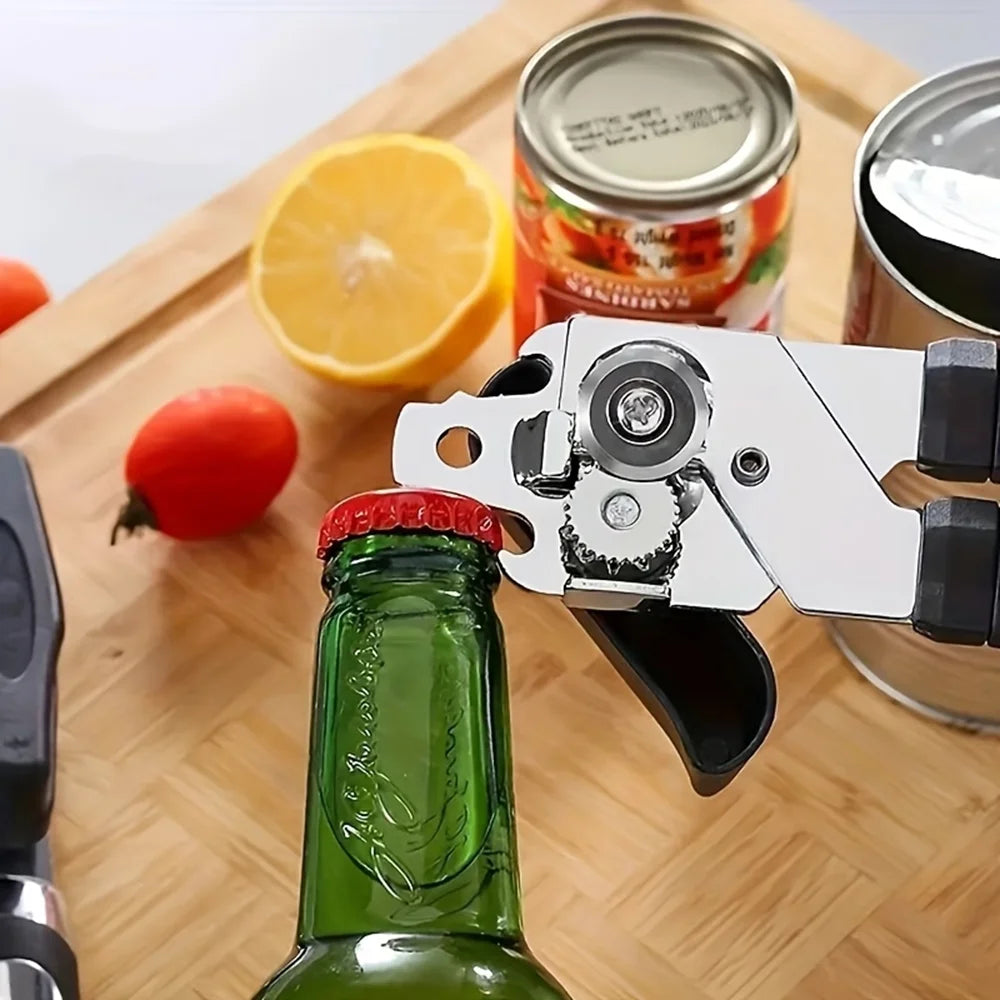 Heavy-Duty Manual Can & Bottle Opener – Non-Slip Stainless Manual Can Opener Nixie